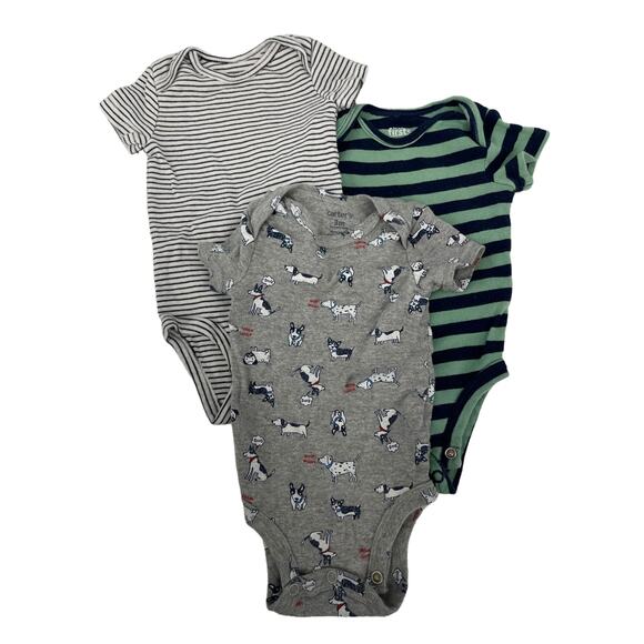 Carter's Bundle Lot of 3 Short Sleeve One-Piece Bodysuits Baby's Size 3 Months - Picture 1 of 10